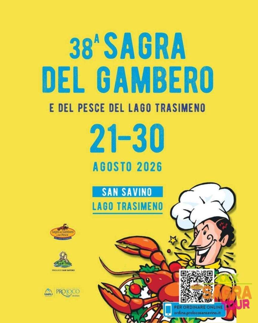 locandina sagra del gambero e del pesce del lago trasimeno magione