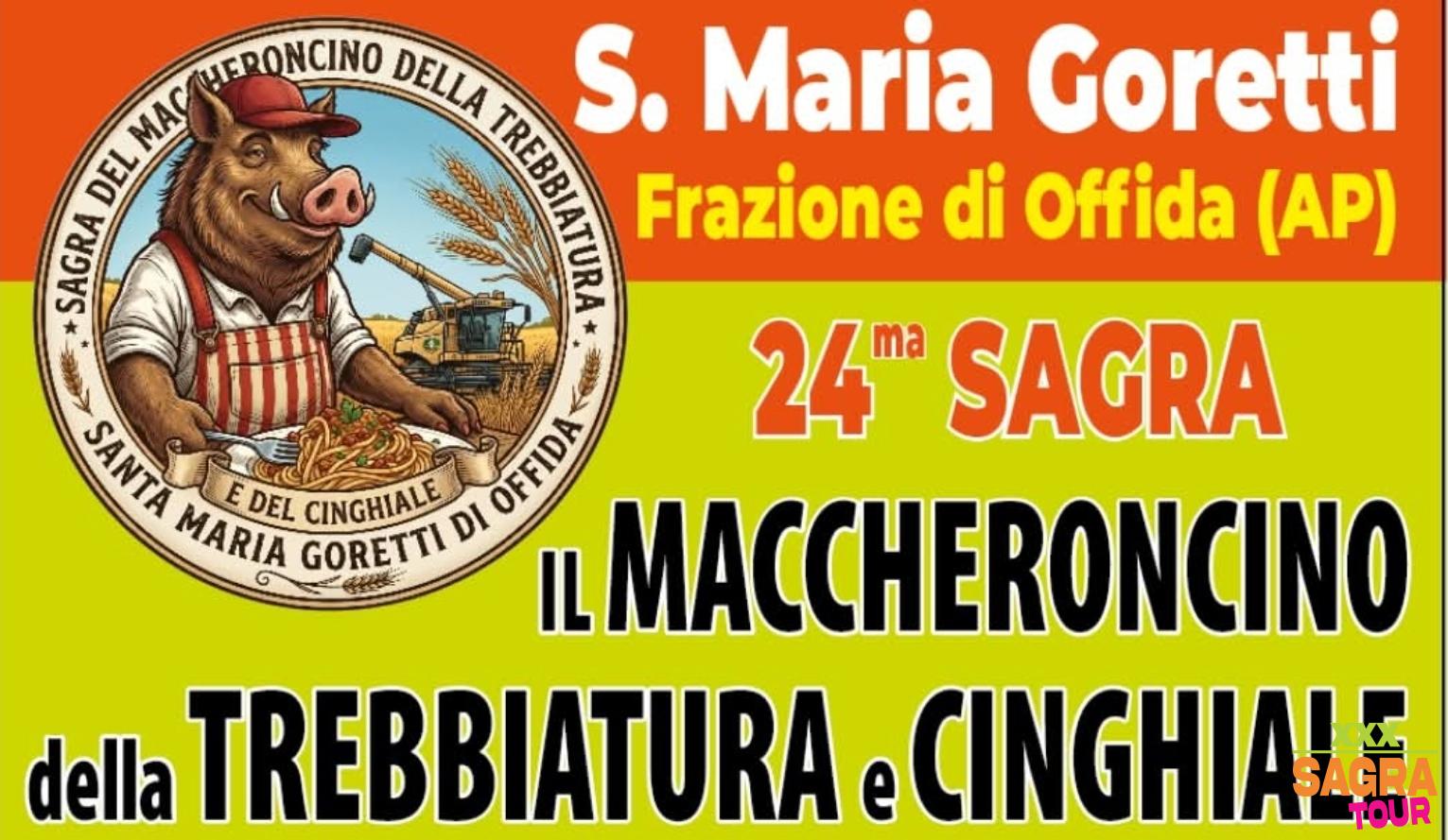 locandina sagra del maccheroncino della trebbiatura e del cinghiale offida