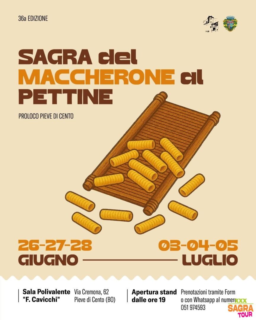 locandina sagra del maccherone al pettine pieve di cento