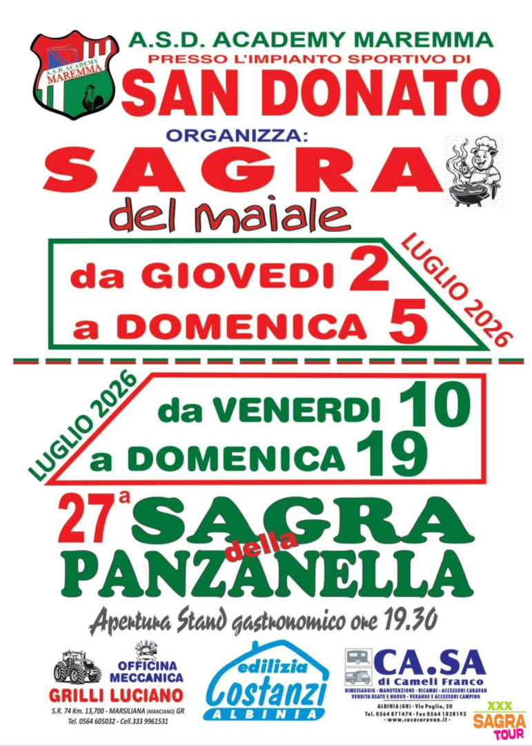 Manifesto Sagra del maiale e della Panzanella - San Donato Vecchio