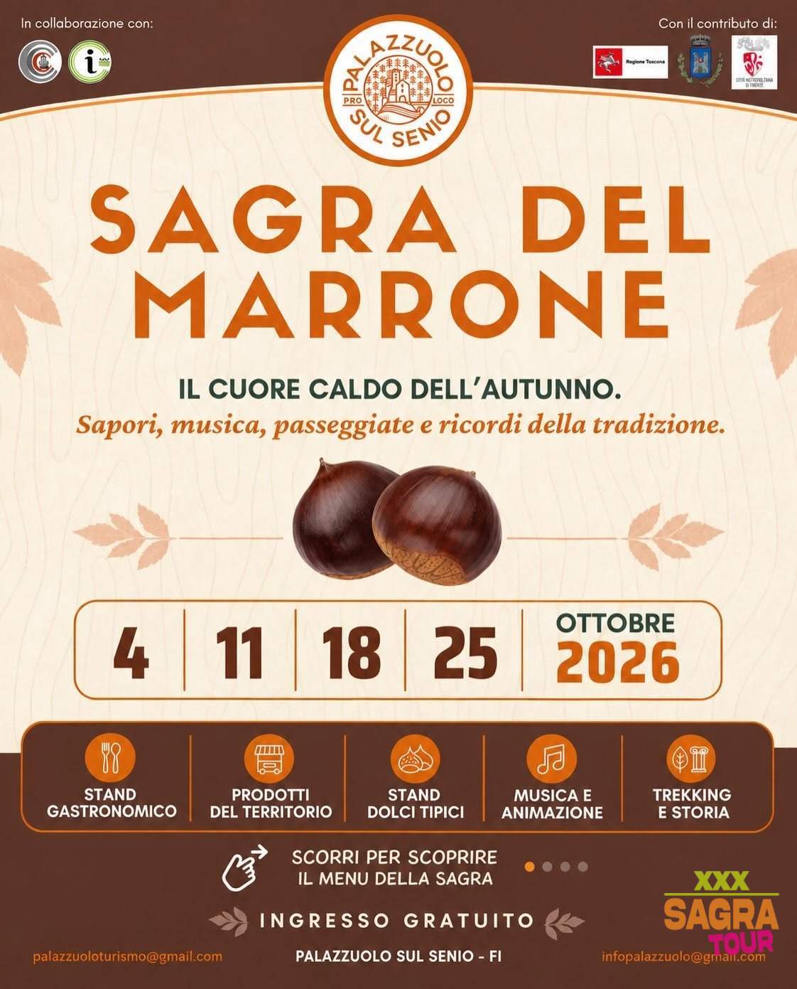 locandina sagra del marrone palazzuolo sul senio