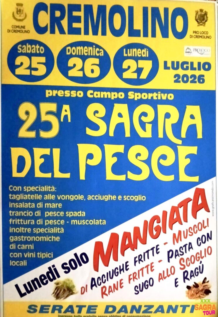 locandina sagra del pesce cremolino