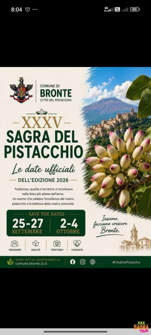 Sagra del Pistacchio Verde di Bronte D.O.P. 2026