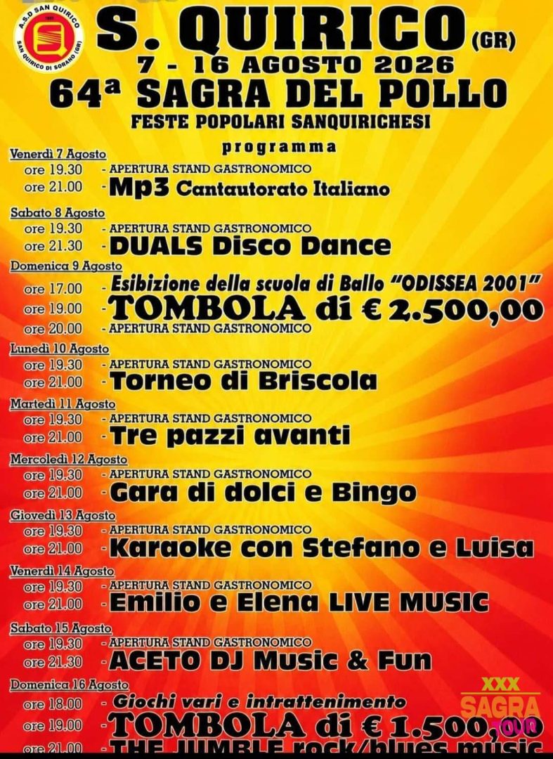 locandina sagra del pollo san quirico