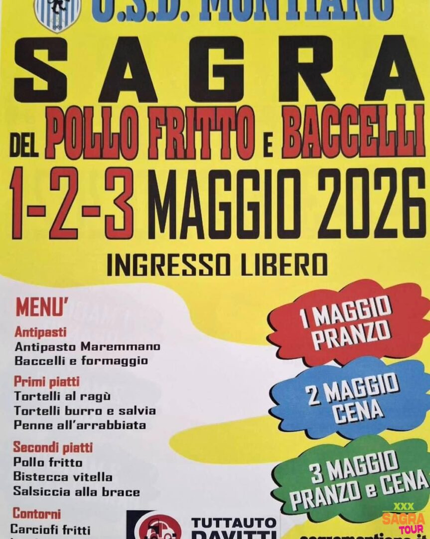 Manifesto Sagra del pollo fritto e baccelli - Montiano