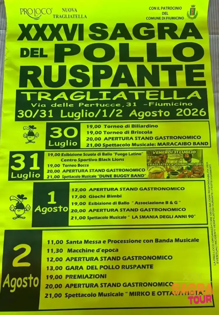 locandina sagra del pollo ruspante tragliatella