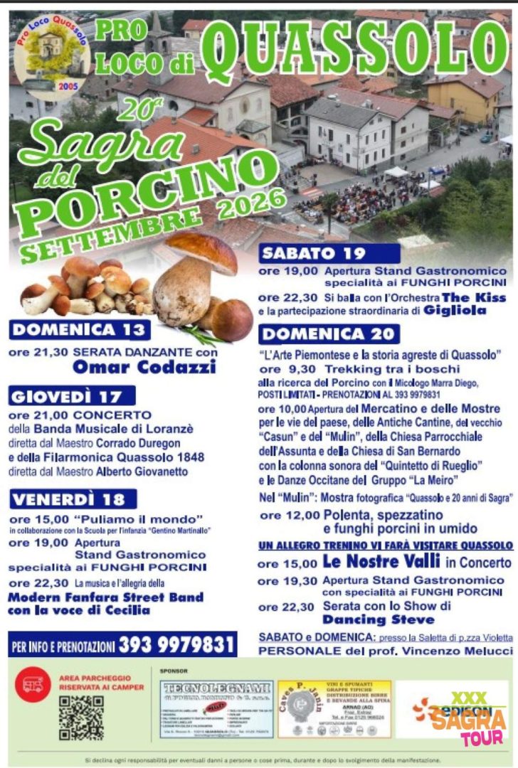 locandina sagra del porcino quassolo