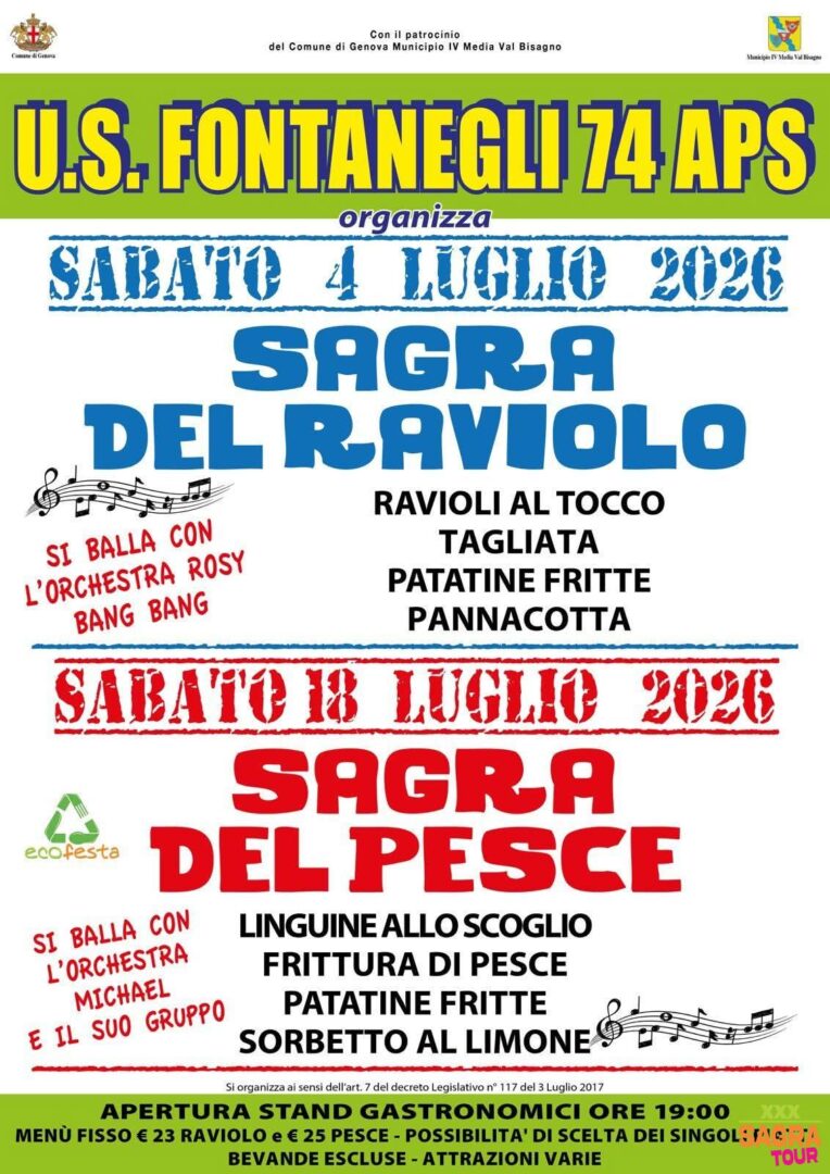 locandina sagra del raviolo e del pesce genova