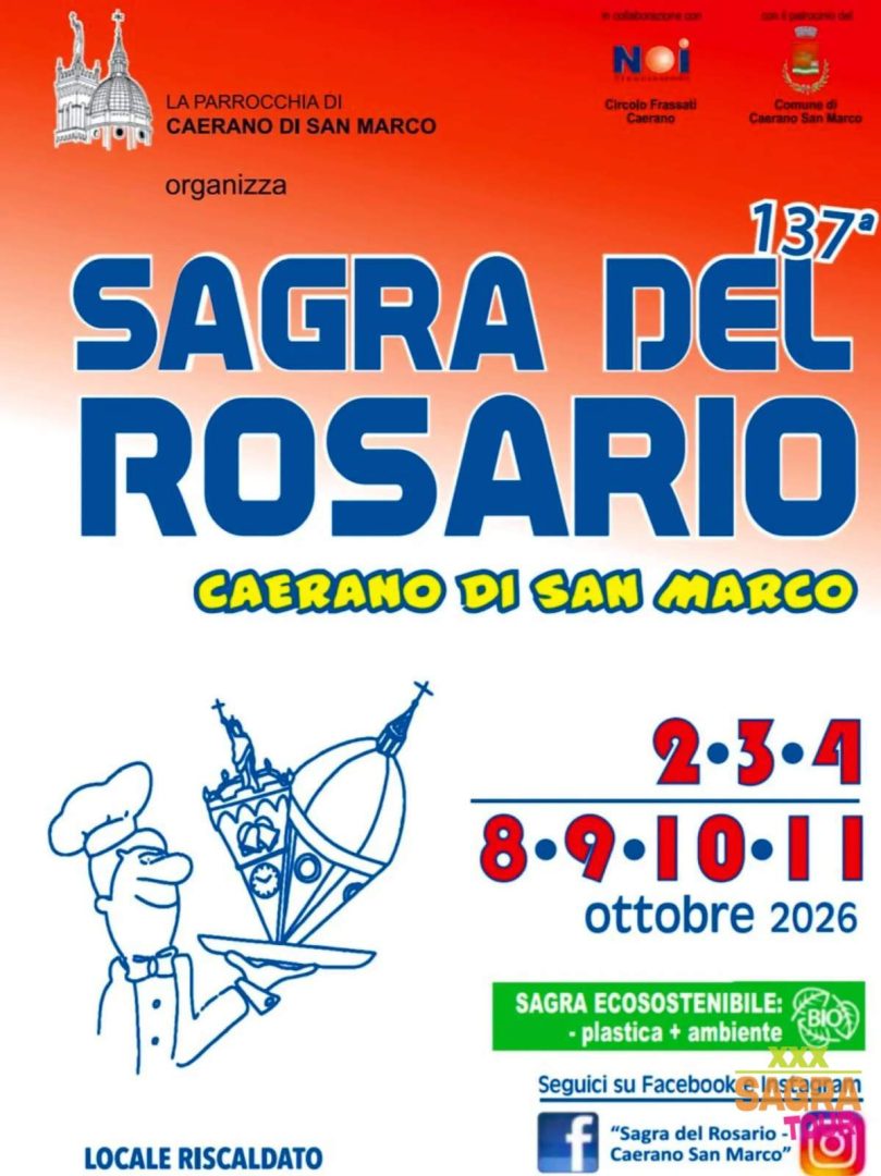 locandina sagra del rosario caerano di san marco