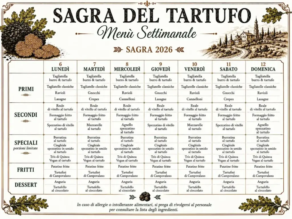 foto menu sagra del tartufo campli