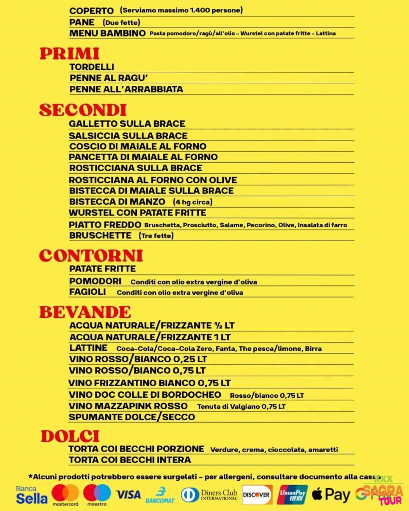 foto menu sagra del tordello casalingo segromigno in monte