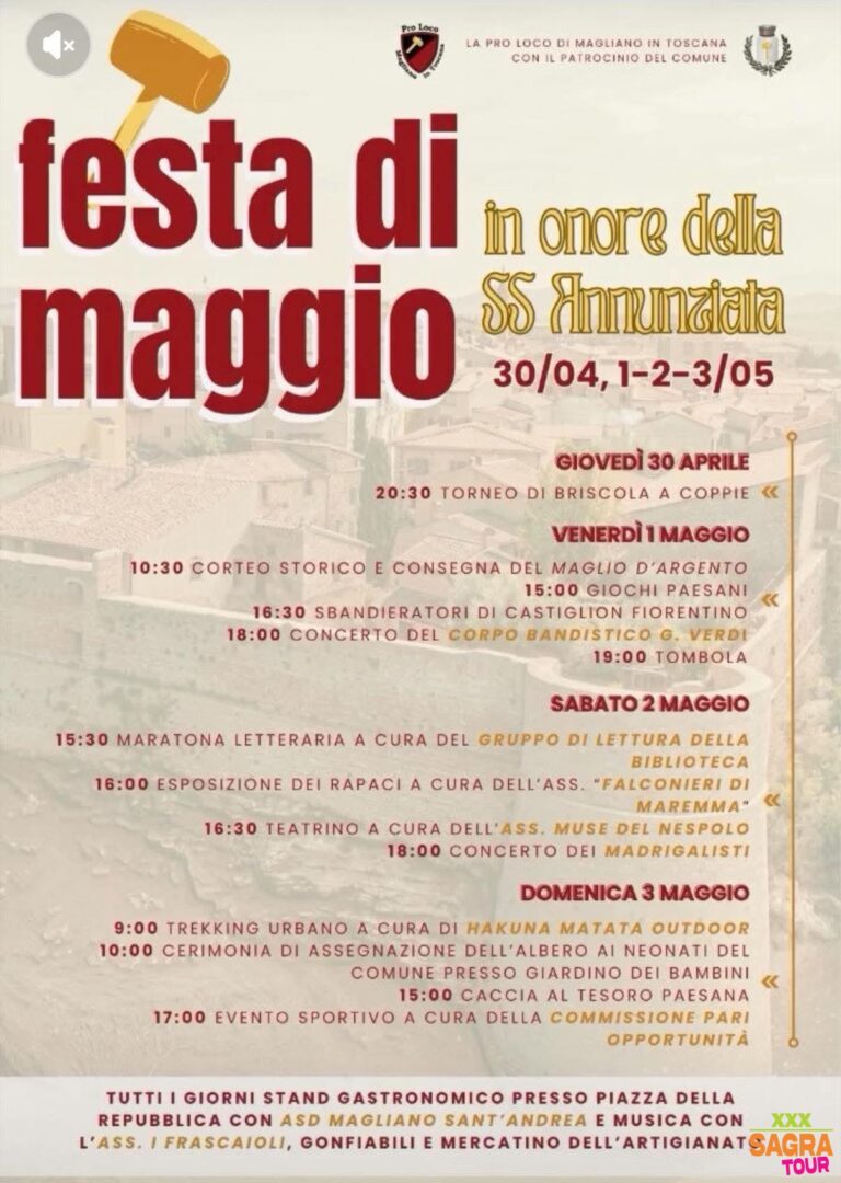Manifesto Festa di Maggio - Magliano in Toscana