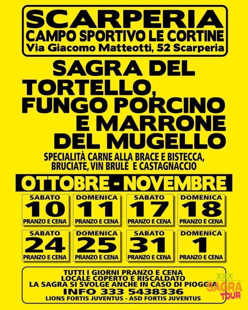 Sagra del Tortello, Fungo Porcino e Marrone del Mugello