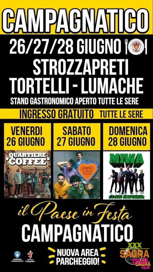 locandina sagra del tortello, strozzaprete e lumache campagnatico