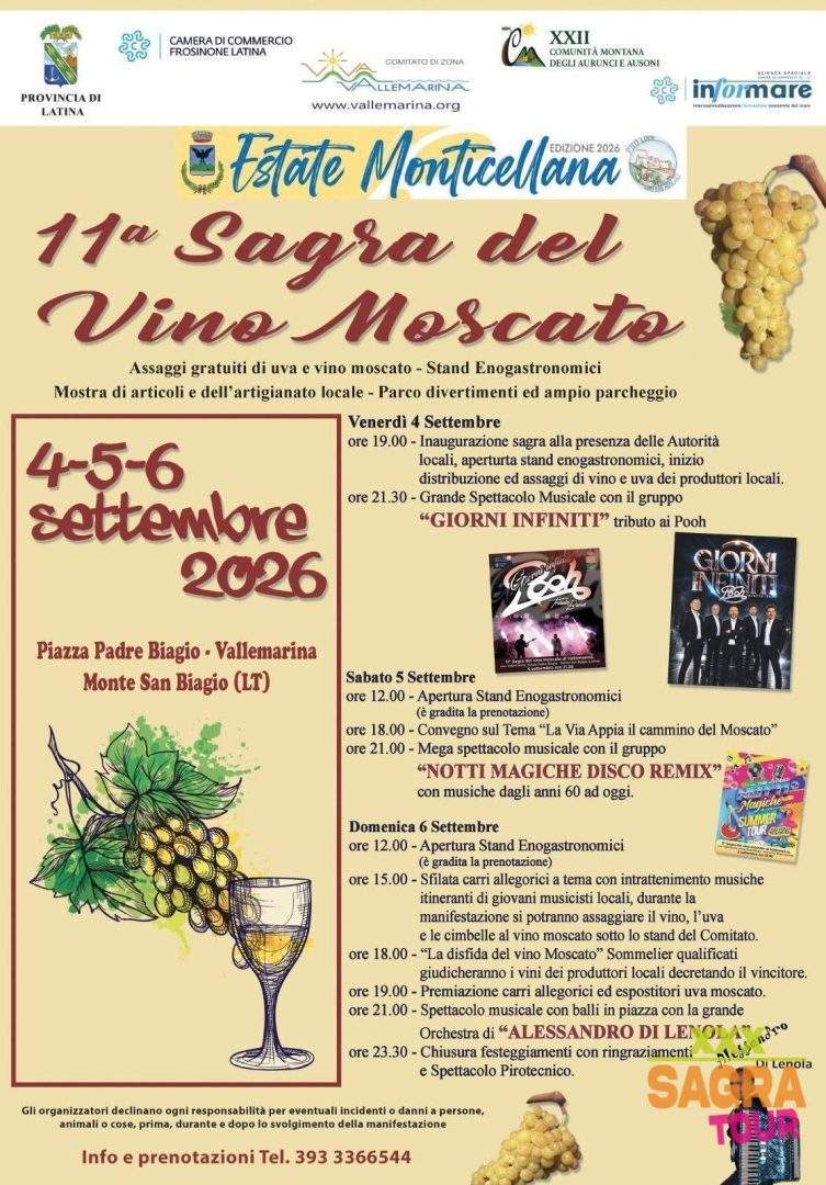 locandina sagra del vino moscato monte san biagio