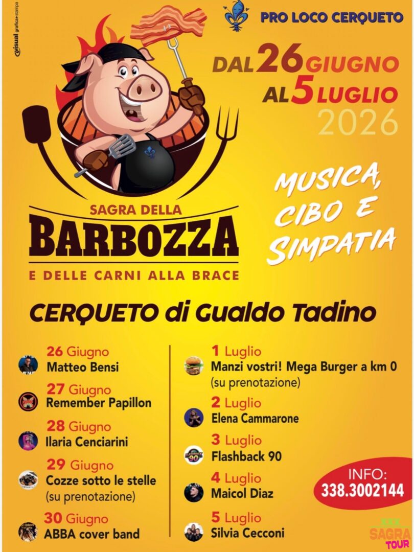 locandina sagra della barbozza e delle carni alla brace gualdo tadino