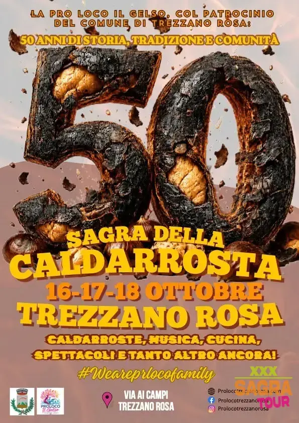 locandina sagra della caldarrosta trezzano rosa