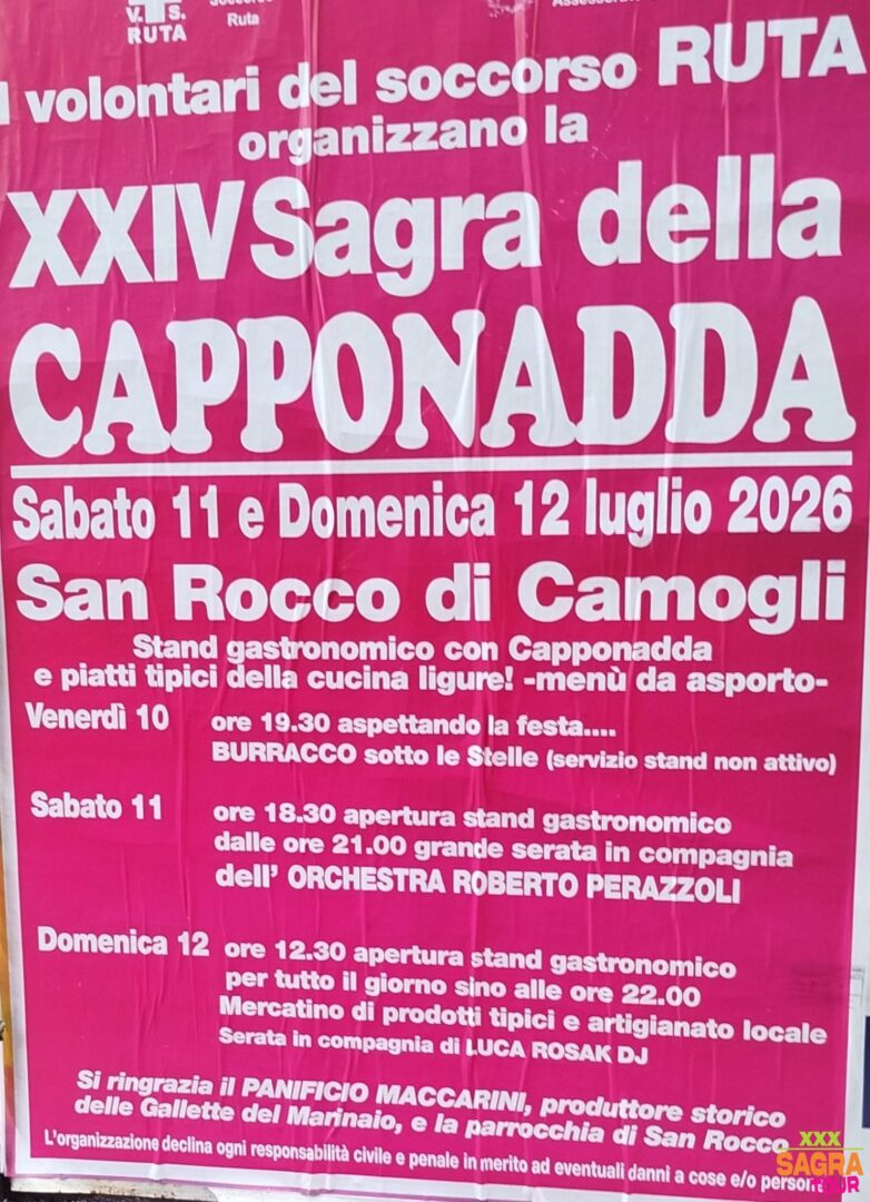 locandina sagra della capponadda san rocco di camogli