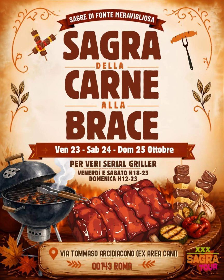 locandina sagra della carne alla brace roma