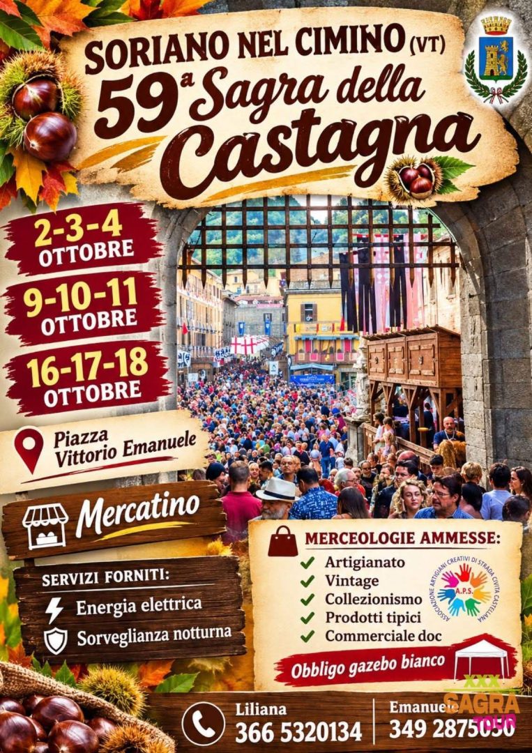locandina sagra della castagna soriano nel cimino