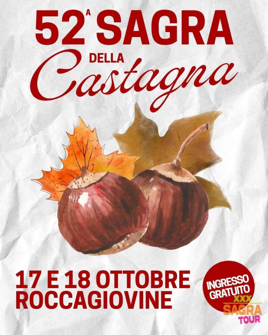 locandina sagra della castagna roccagiovine