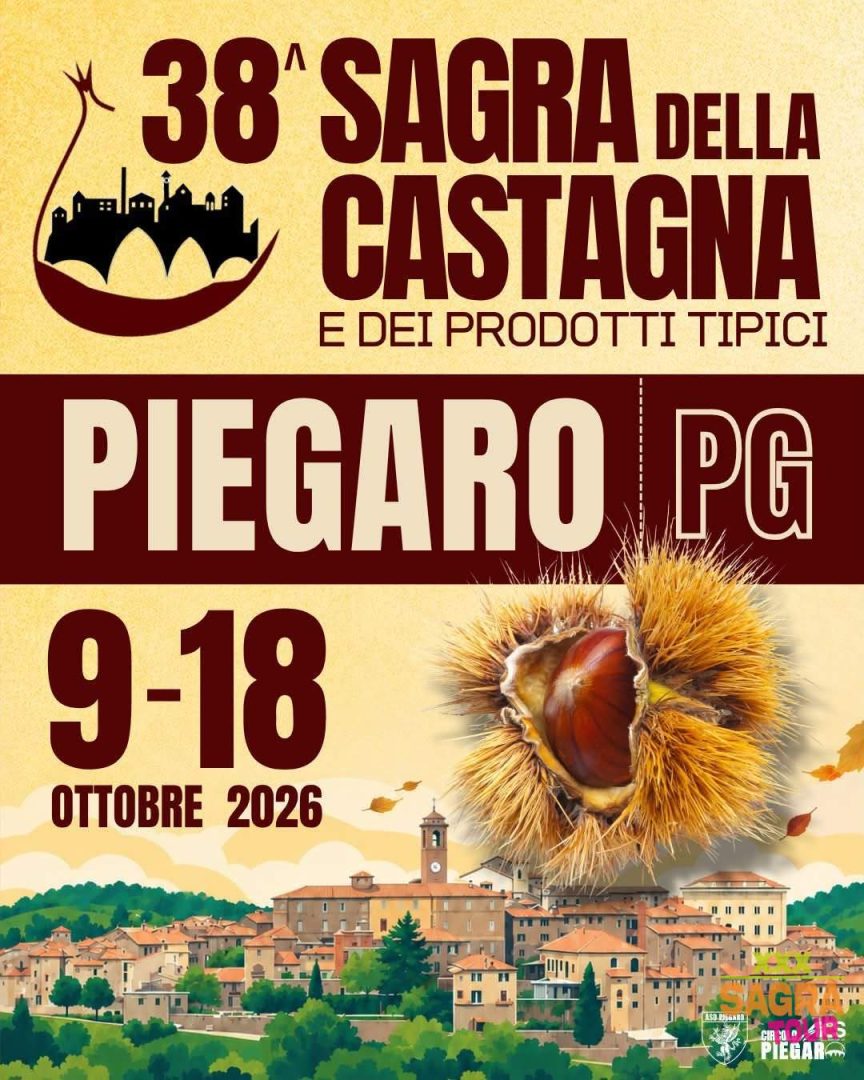 locandina sagra della castagna e dei prodotti tipici piegaro