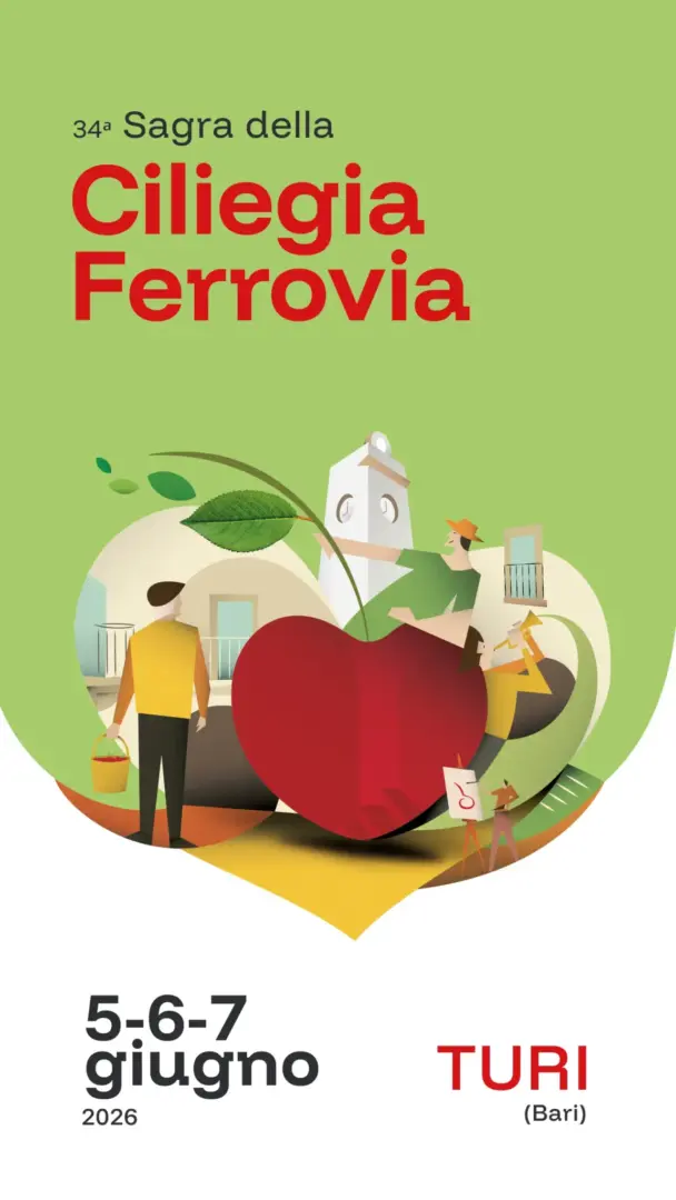locandina sagra della ciliegia ferrovia turi