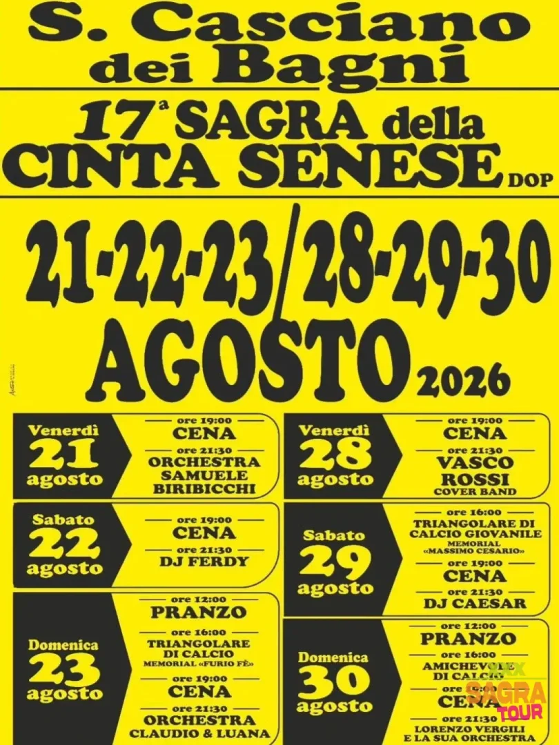 locandina sagra della cinta senese san casciano dei bagni