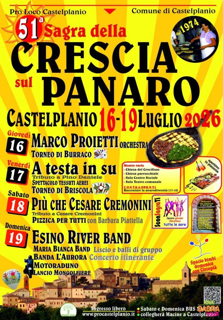 locandina sagra della crescia sul panaro castelplanio