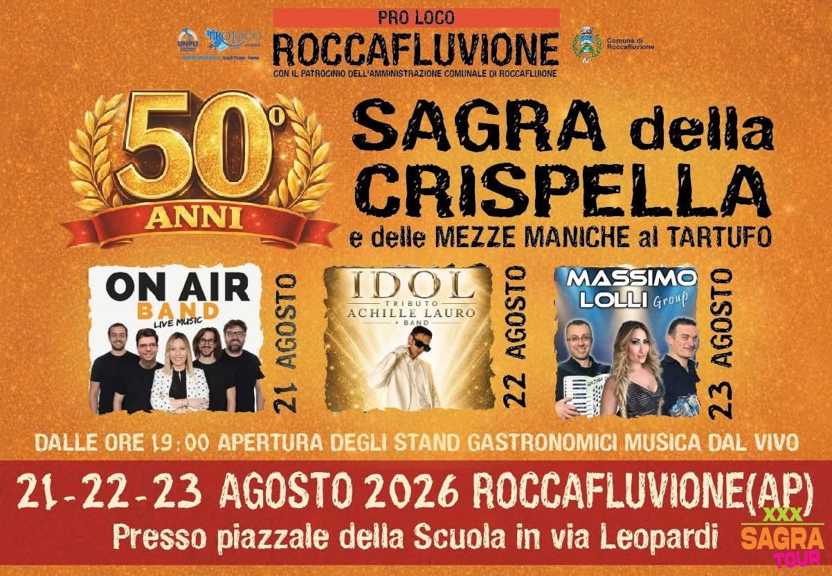 locandina sagra della crispella e delle mezze maniche al tartufo roccafluvione