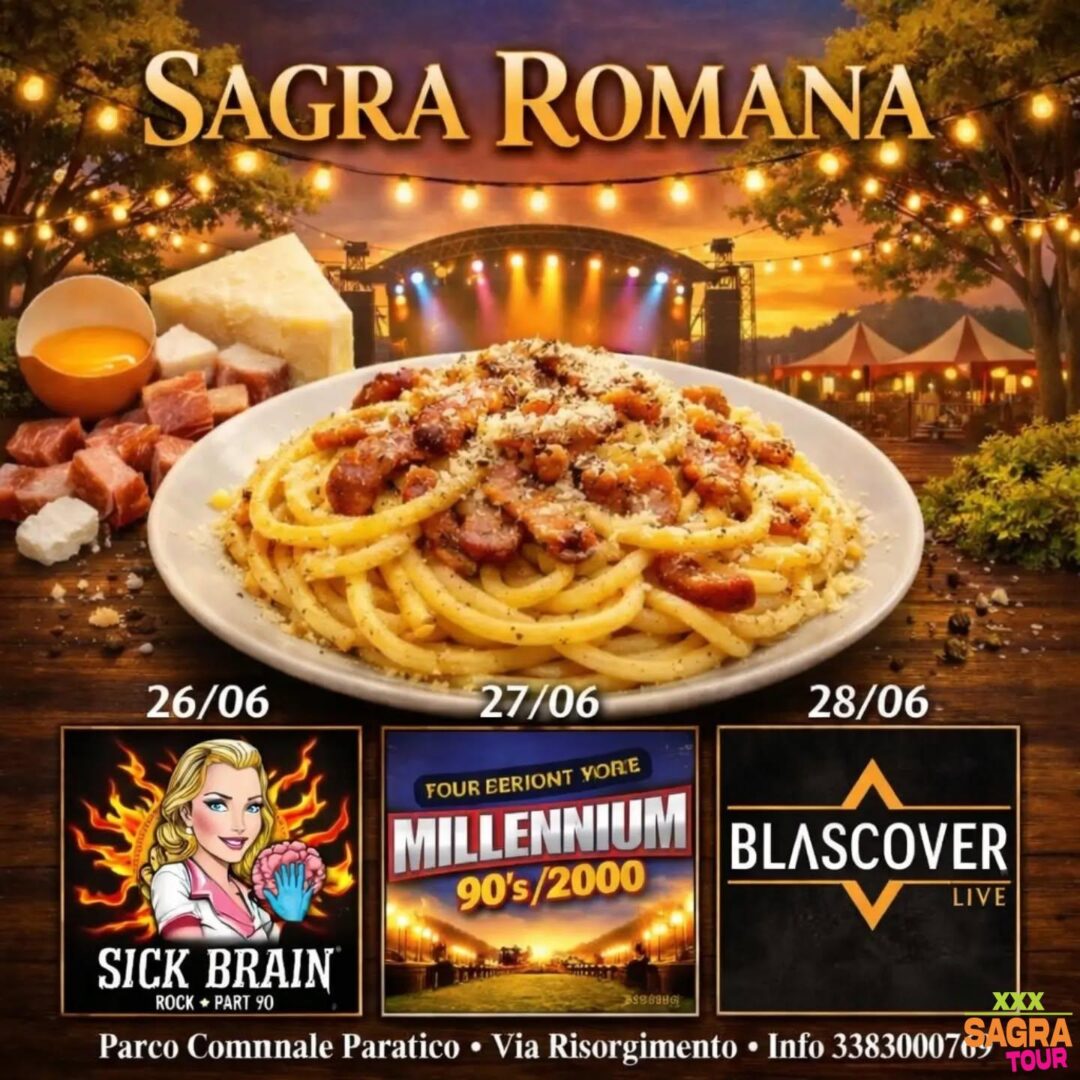 locandina sagra della cucina romana e della porchetta paratico