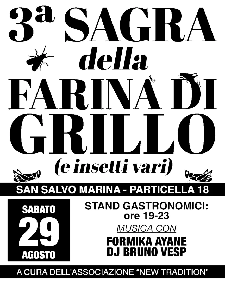 locandina sagra della farina di grillo (e insetti vari) san salvo
