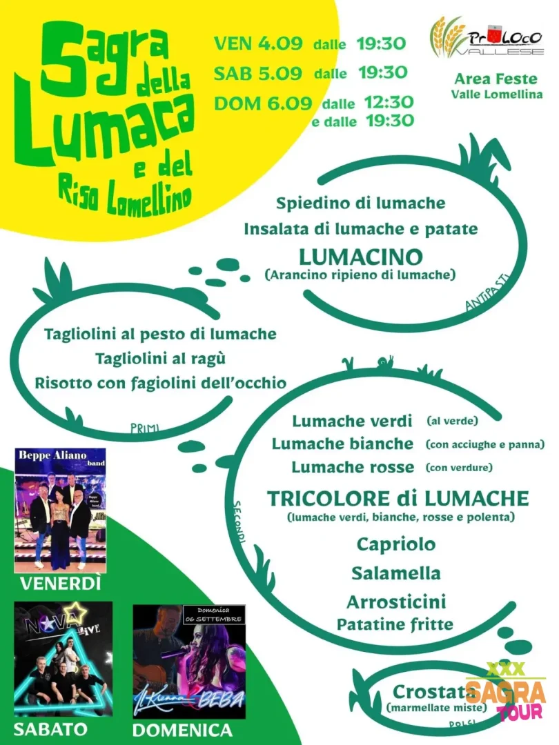 locandina sagra della lumaca e del riso lomellino valle lomellina