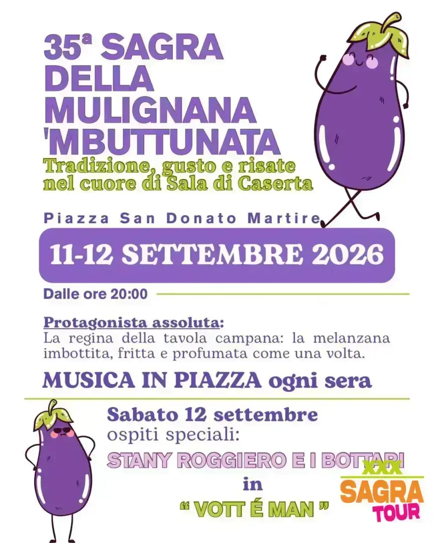 locandina sagra della mulignana ‘mbuttunata caserta