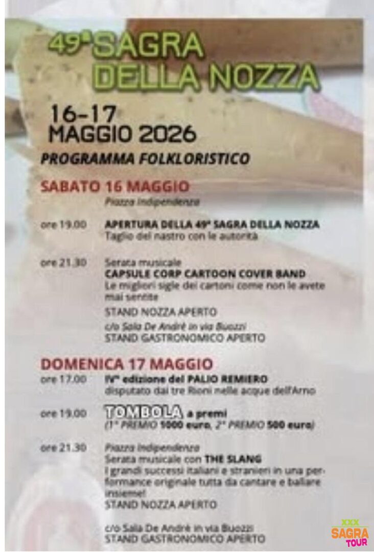 Manifesto Sagra della nozza - Calcinaia