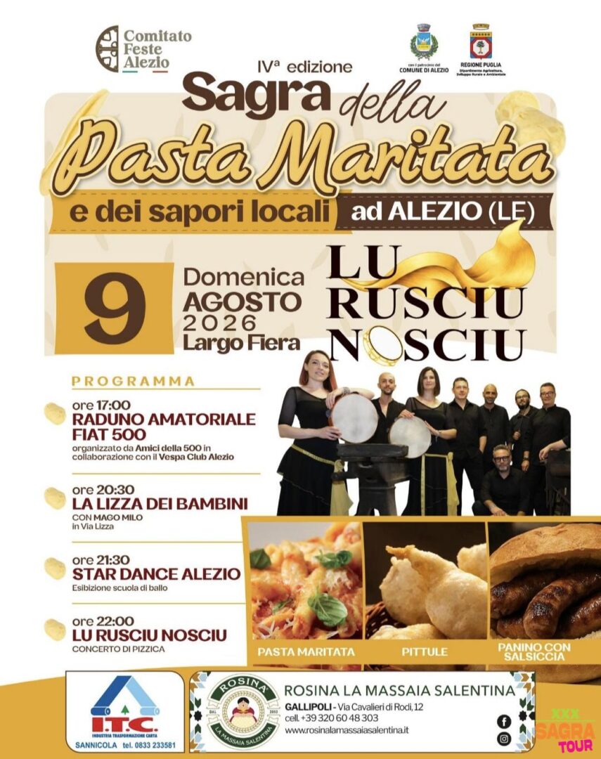 locandina sagra della pasta maritata alezio