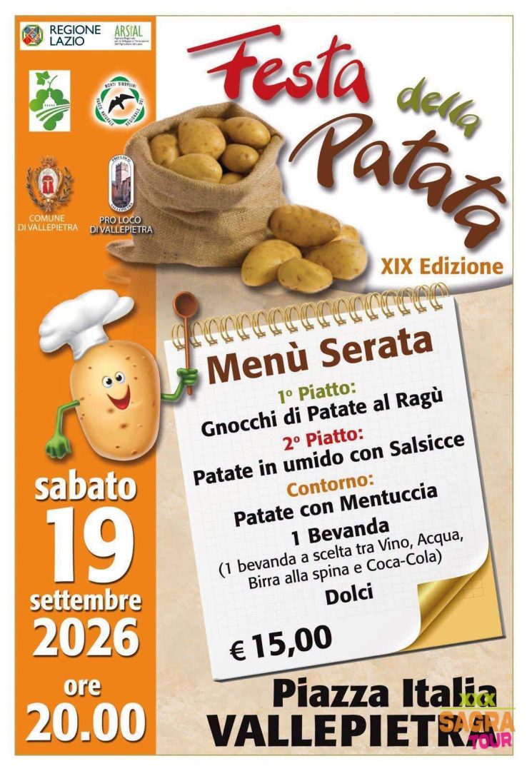 locandina sagra della patata vallepietra