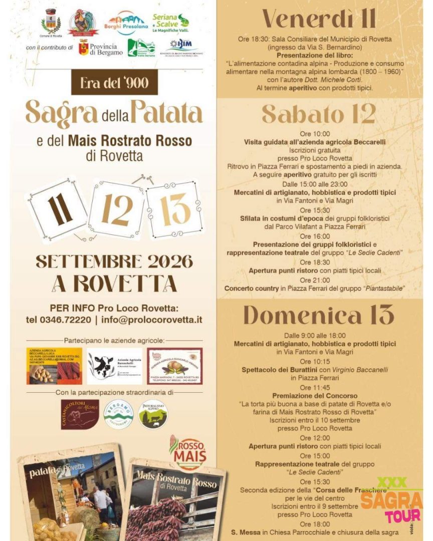 locandina sagra della patata e del mais rostrato rosso rovetta