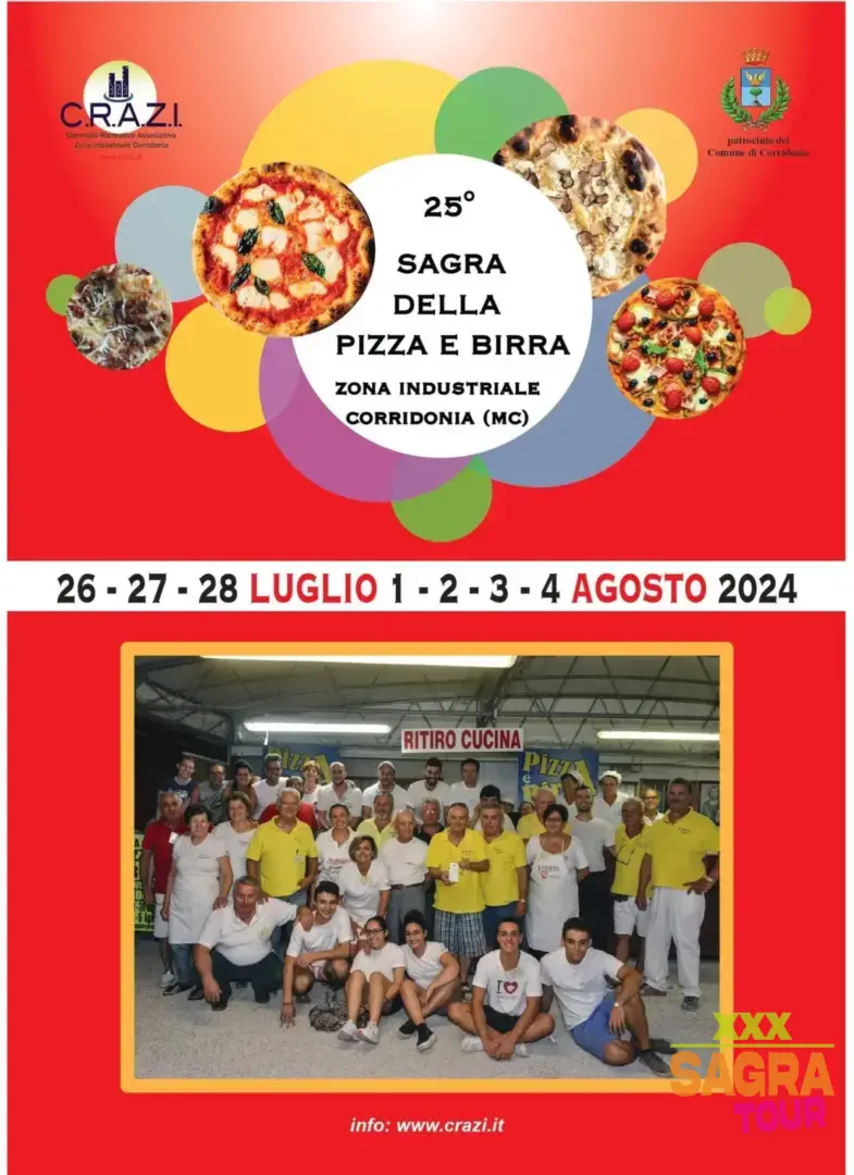 locandina sagra della pizza e della birra corridonia