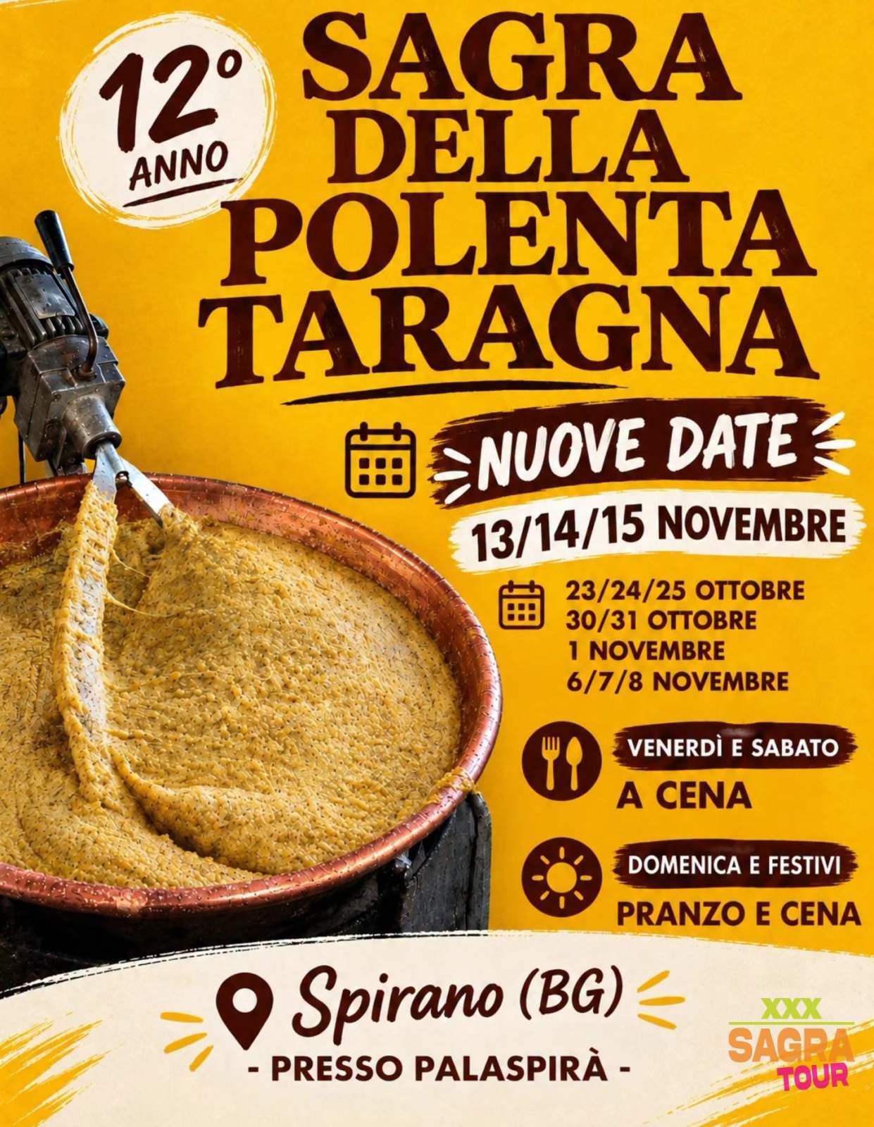 locandina sagra della polenta taragna spirano