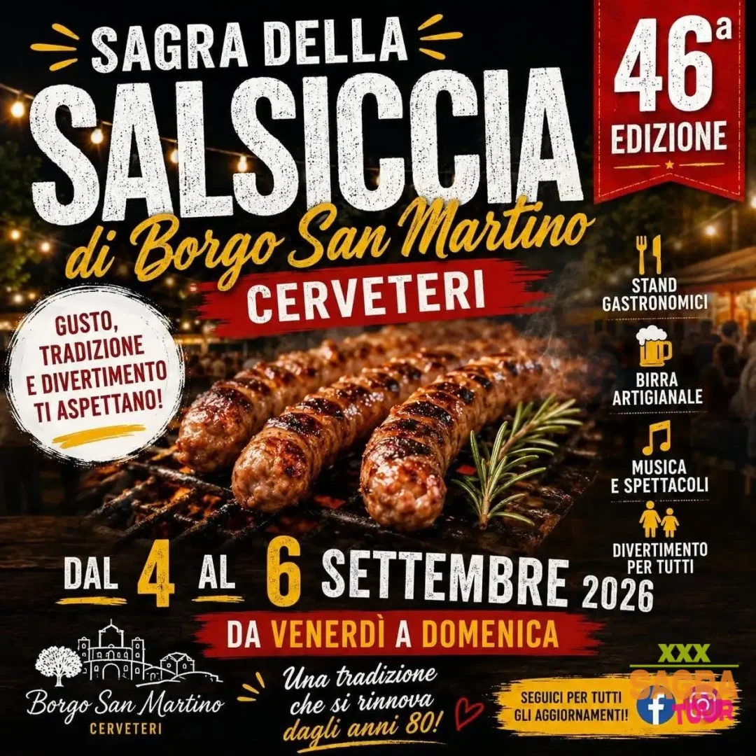 locandina sagra della salsiccia di borgo san martino cerveteri