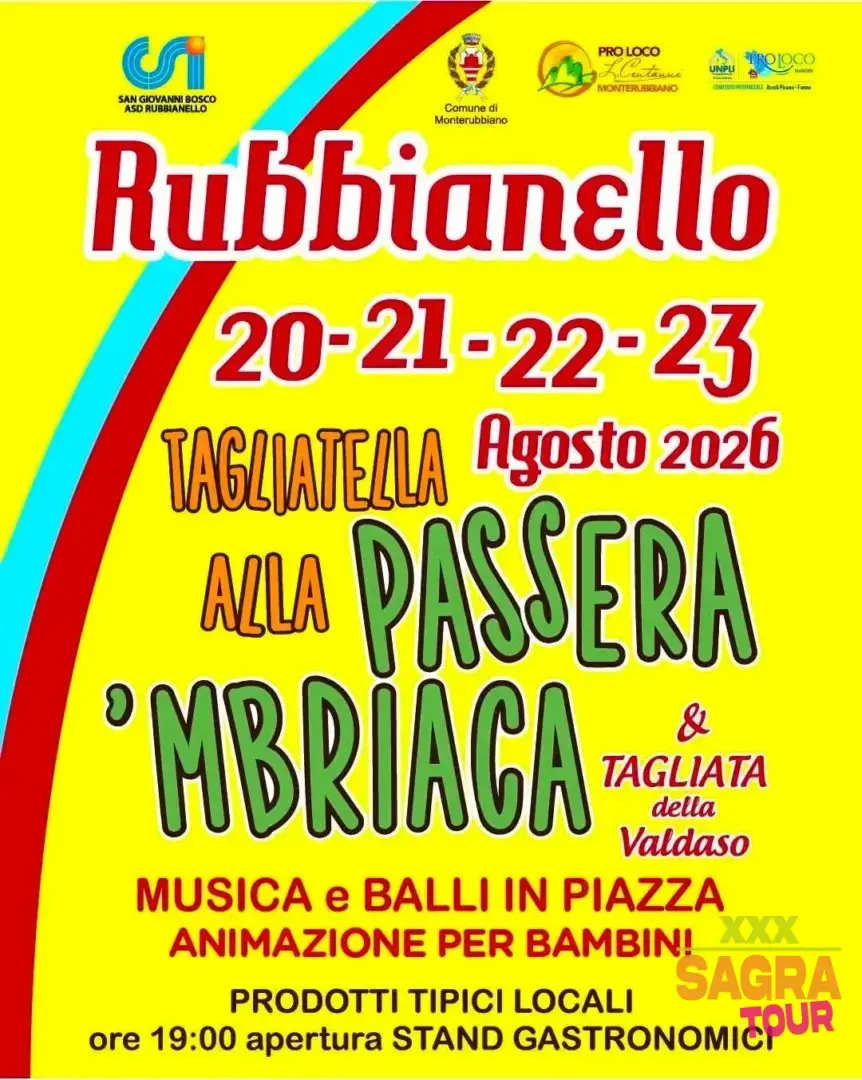 locandina sagra della tagliatella alla passera ‘mbriaca monterubbiano