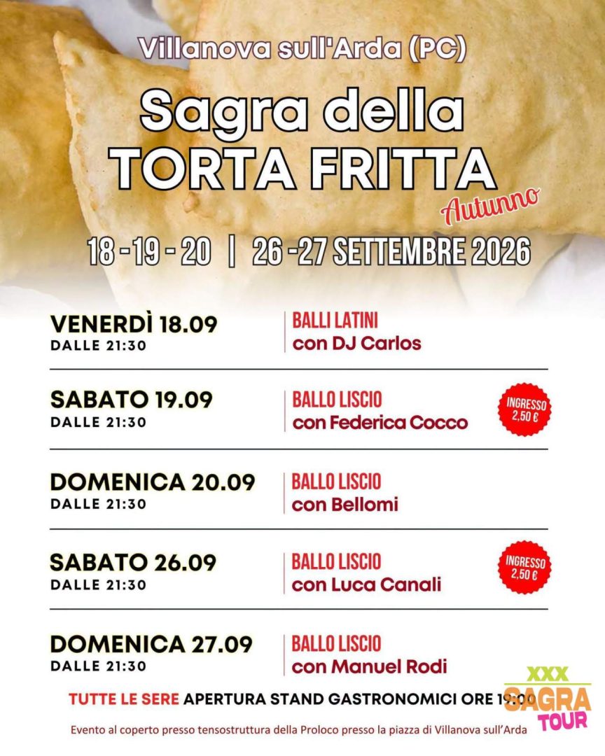 locandina sagra della torta fritta villanova sull'arda