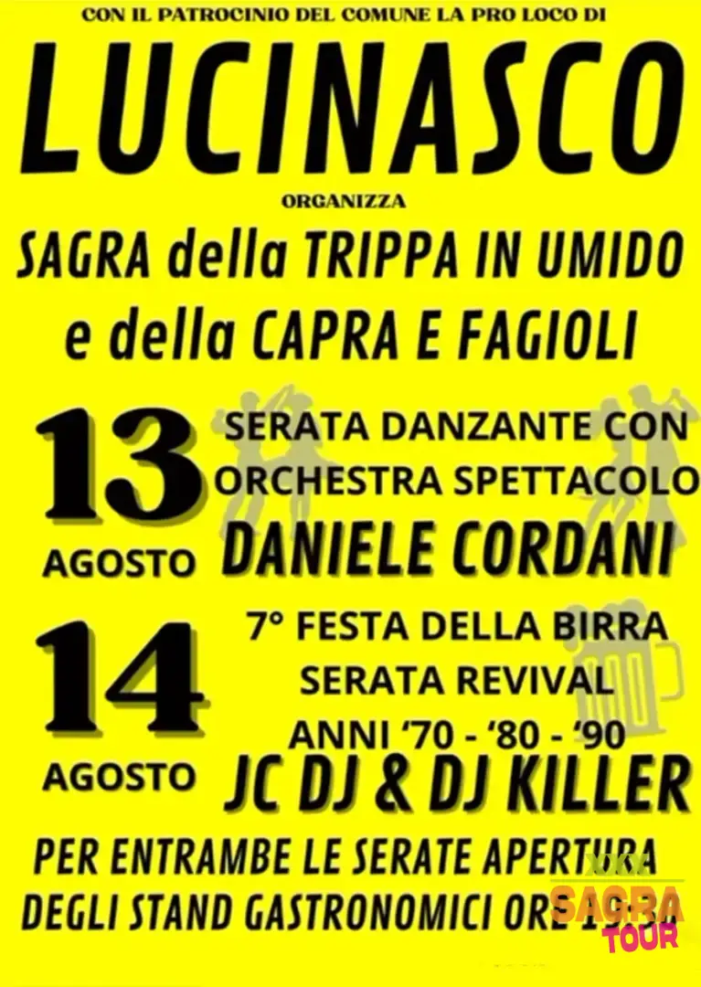 locandina sagra della trippa in umido e della capra e fagioli lucinasco