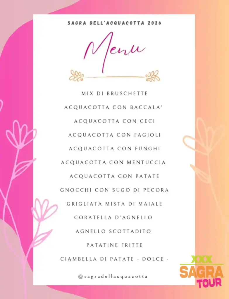 foto menu sagra dell’acquacotta serravalle di chienti
