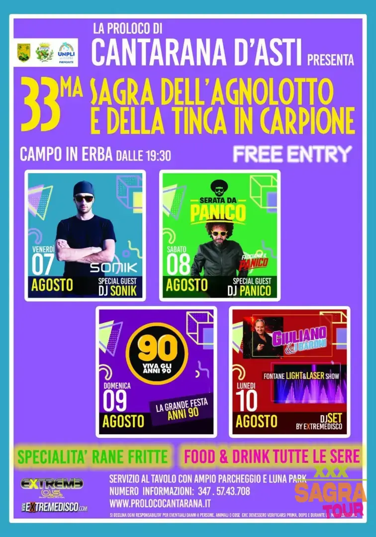 locandina sagra dell’agnolotto e della tinca in carpione cantarana