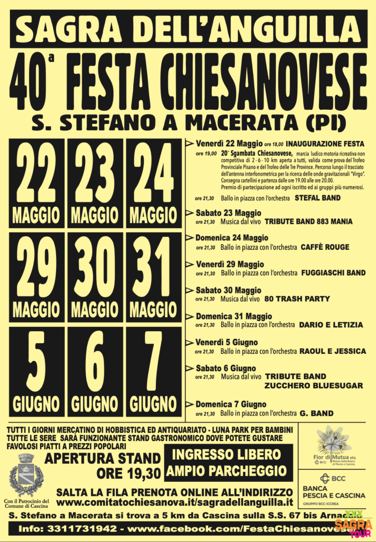 locandina sagra dell’anguilla cascina