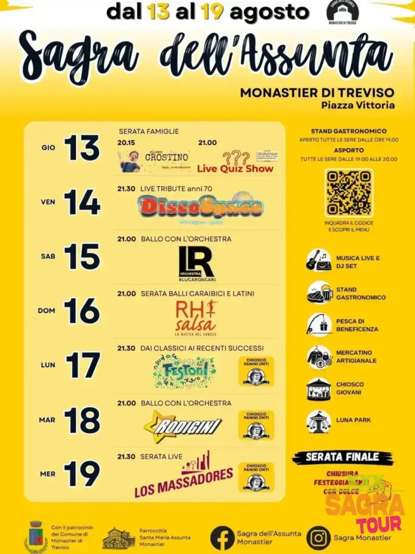 locandina sagra dell’assunta piazza vittoria monastier di treviso