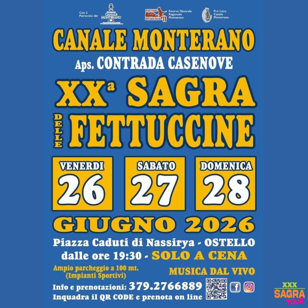 locandina sagra delle fettuccine canale monterano