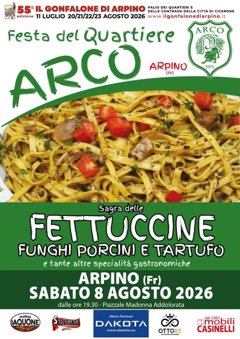 locandina sagra delle fettuccine funghi porcini e tartufo arpino